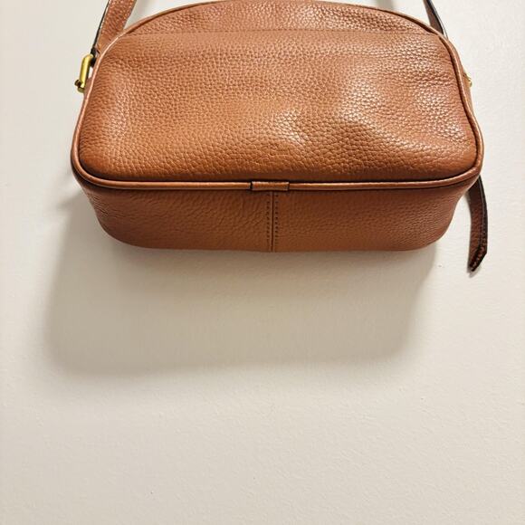 J Crew Bag Womens One Size Brown Pebbled Leather Crossbody Purse Monogram - Picture 5 of 12